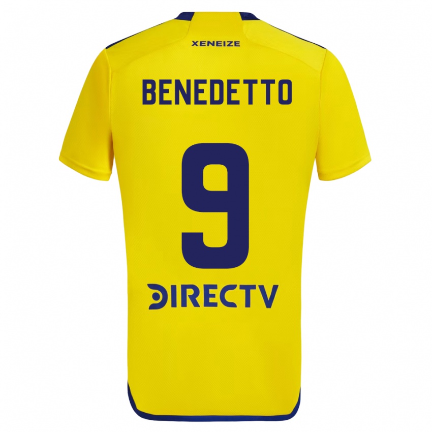 Kinder Dario Benedetto #9 Gelb Blau Auswärtstrikot Trikot 2024/25 T-Shirt