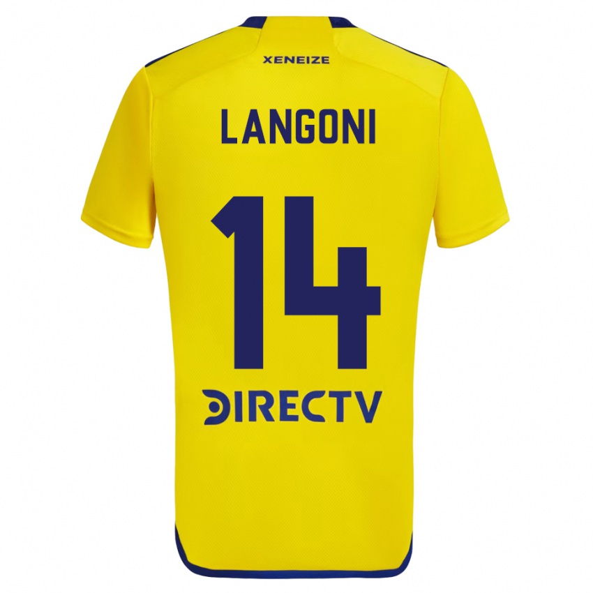 Kinder Luca Langoni #14 Gelb Blau Auswärtstrikot Trikot 2024/25 T-Shirt