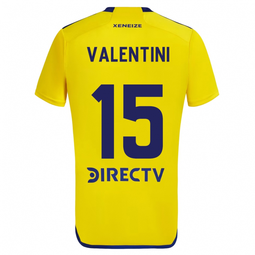 Kinder Nicolas Valentini #15 Gelb Blau Auswärtstrikot Trikot 2024/25 T-Shirt