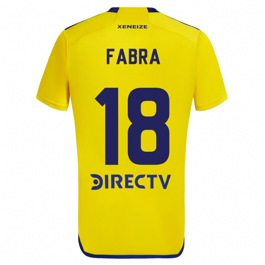 Kinder Frank Fabra #18 Gelb Blau Auswärtstrikot Trikot 2024/25 T-Shirt