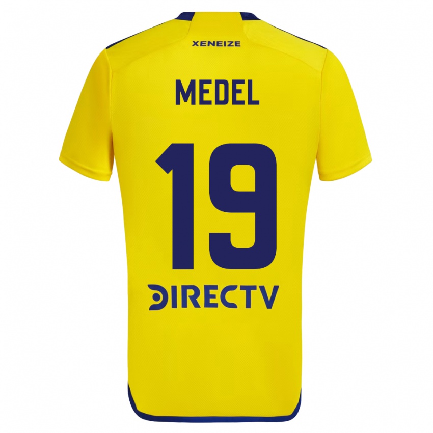 Kinder Gary Medel #19 Gelb Blau Auswärtstrikot Trikot 2024/25 T-Shirt