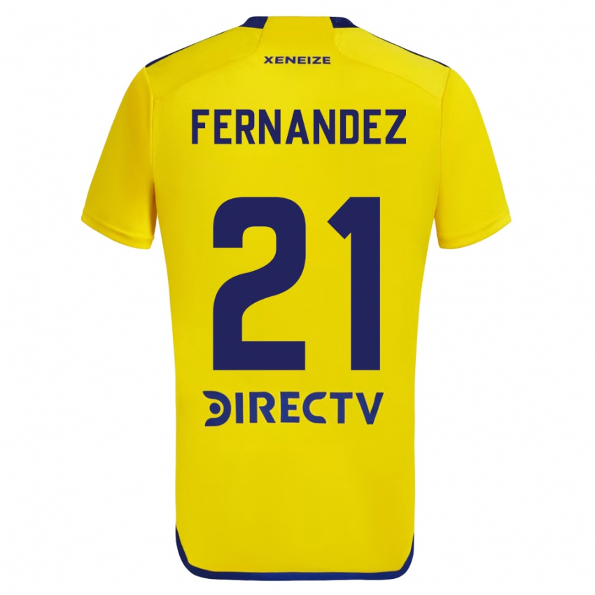 Kinder Ezequiel Fernandez #21 Gelb Blau Auswärtstrikot Trikot 2024/25 T-Shirt