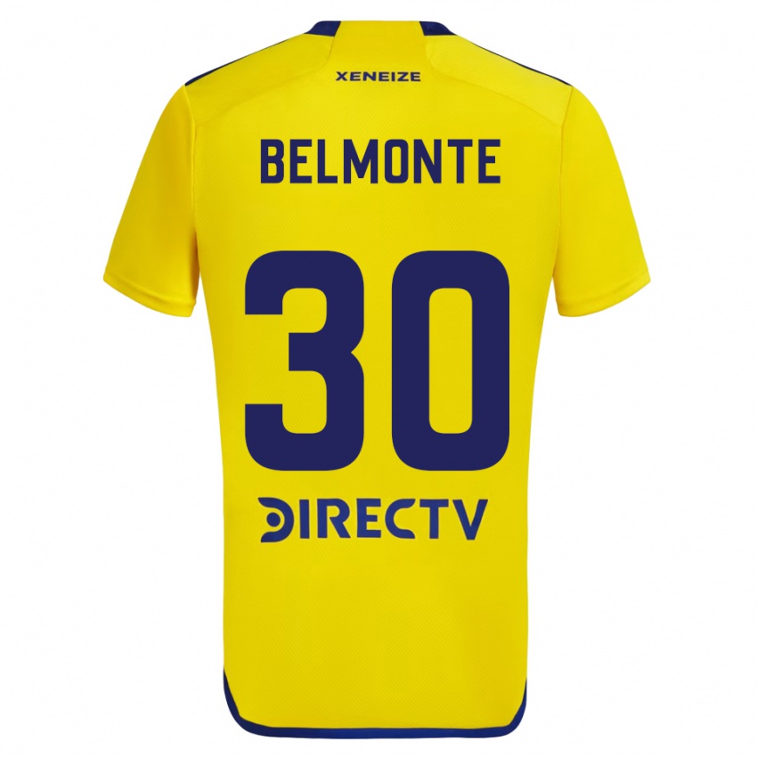 Kinder Tomás Belmonte #30 Gelb Blau Auswärtstrikot Trikot 2024/25 T-Shirt