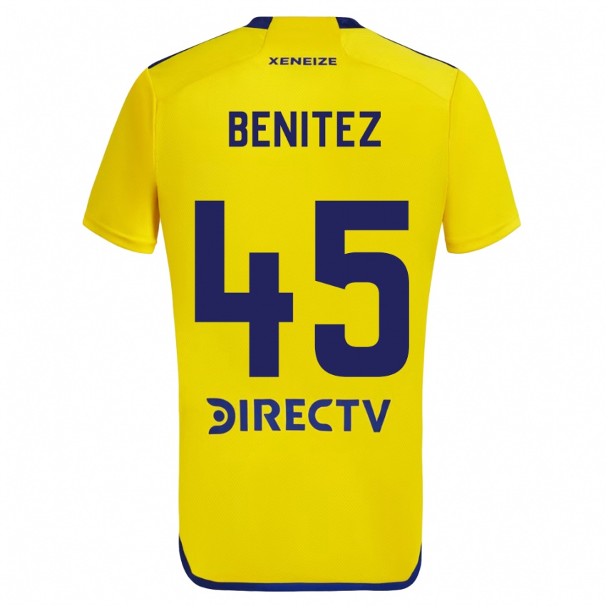 Kinder Mauricio Benítez #45 Gelb Blau Auswärtstrikot Trikot 2024/25 T-Shirt