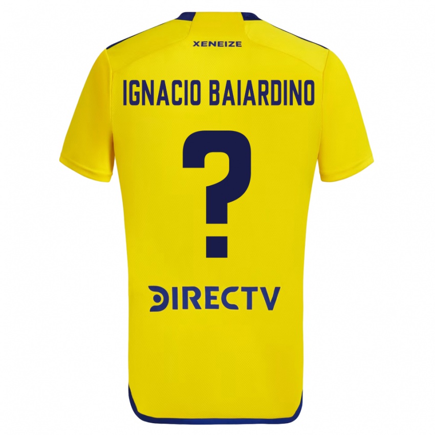 Kinder Juan Ignacio Baiardino #0 Gelb Blau Auswärtstrikot Trikot 2024/25 T-Shirt