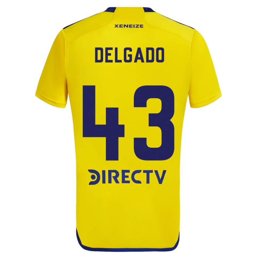 Kinder Milton Delgado #43 Gelb Blau Auswärtstrikot Trikot 2024/25 T-Shirt