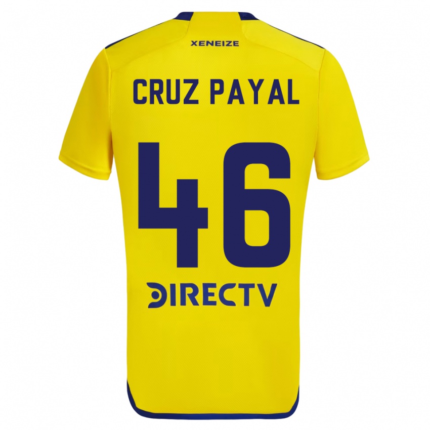 Kinder Juan Cruz Payal #46 Gelb Blau Auswärtstrikot Trikot 2024/25 T-Shirt