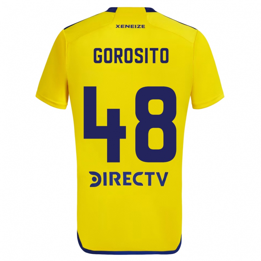 Kinder Dylan Gorosito #48 Gelb Blau Auswärtstrikot Trikot 2024/25 T-Shirt