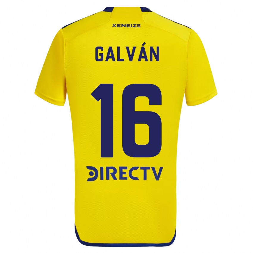 Kinder Lucas Galván #16 Gelb Blau Auswärtstrikot Trikot 2024/25 T-Shirt