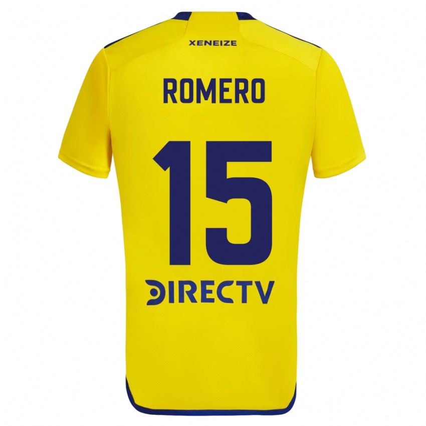 Kinder Alejo Romero #15 Gelb Blau Auswärtstrikot Trikot 2024/25 T-Shirt