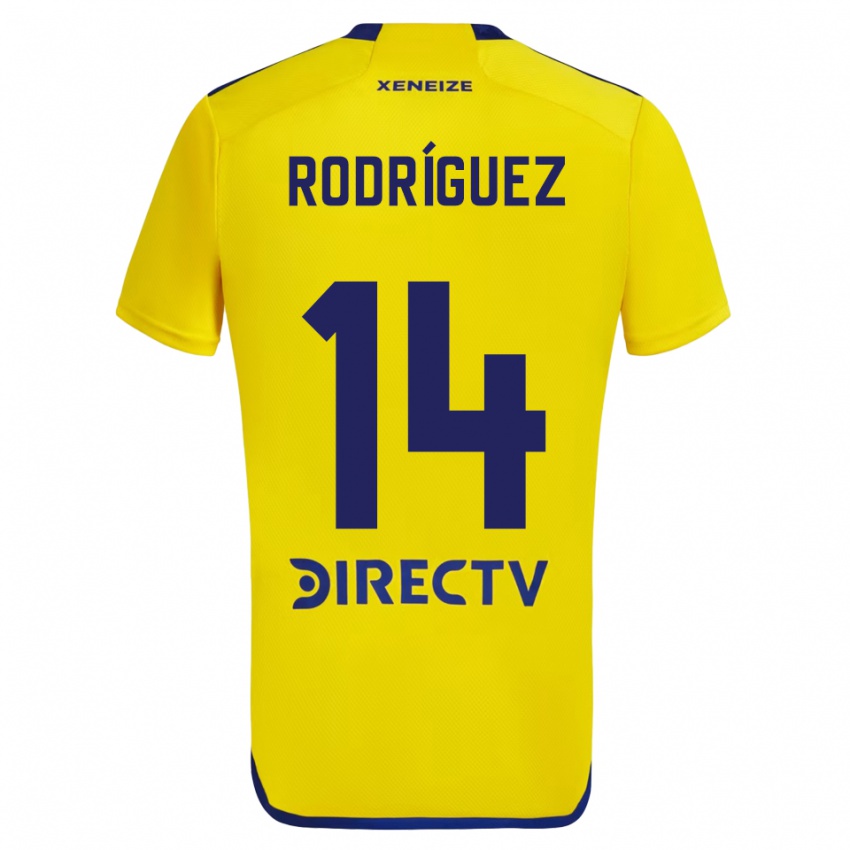 Kinder Isaías Rodríguez #14 Gelb Blau Auswärtstrikot Trikot 2024/25 T-Shirt