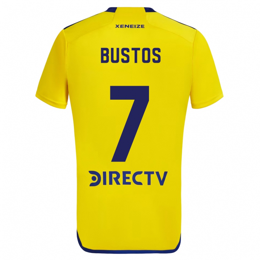 Kinder Tomás Bustos #7 Gelb Blau Auswärtstrikot Trikot 2024/25 T-Shirt