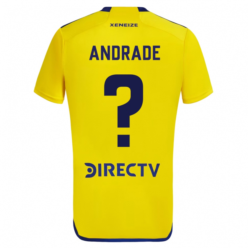 Kinder Luka Andrade #0 Gelb Blau Auswärtstrikot Trikot 2024/25 T-Shirt