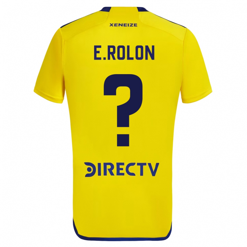 Kinder Esteban Rolon #0 Gelb Blau Auswärtstrikot Trikot 2024/25 T-Shirt