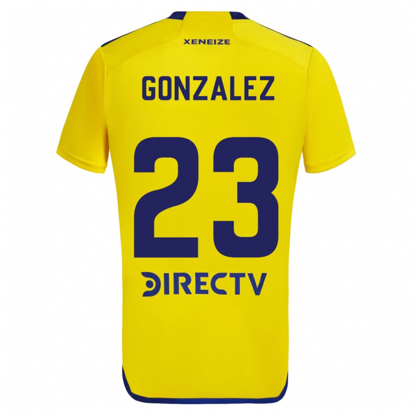 Kinder Diego Gonzalez #23 Gelb Blau Auswärtstrikot Trikot 2024/25 T-Shirt