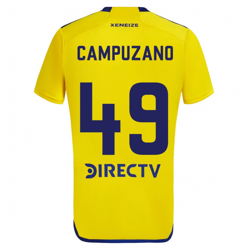 Kinder Jorman Campuzano #49 Gelb Blau Auswärtstrikot Trikot 2024/25 T-Shirt