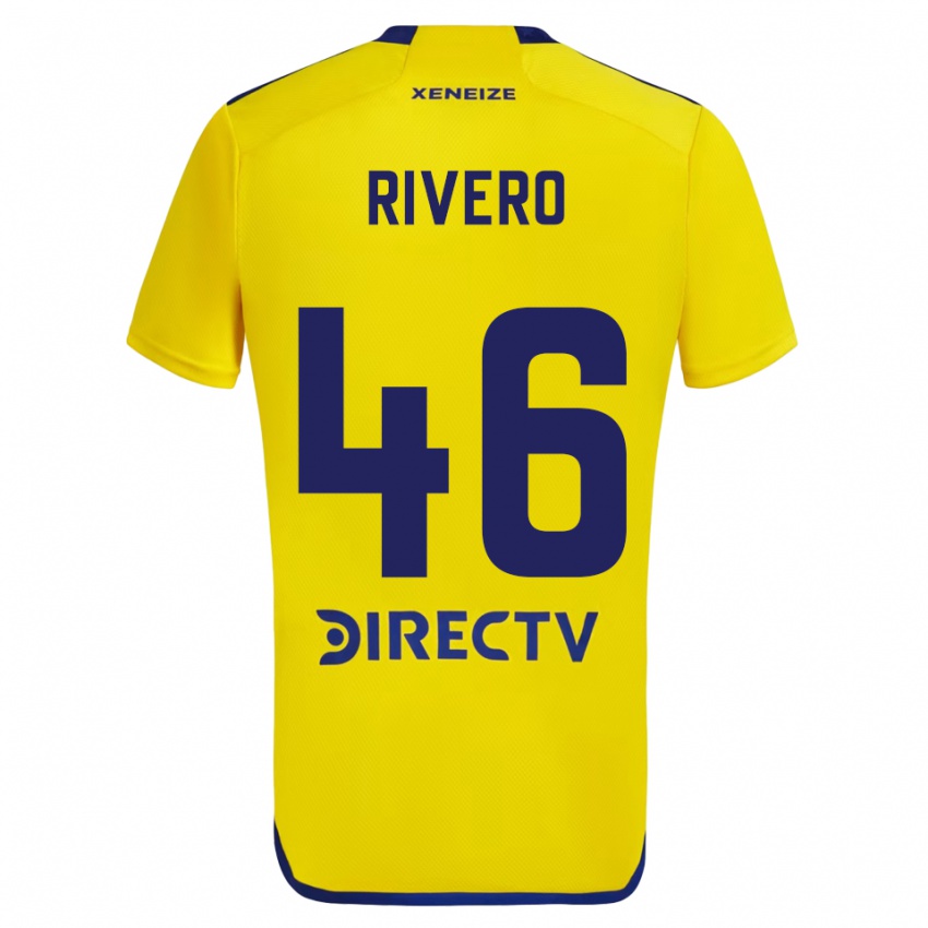 Kinder Simon Rivero #46 Gelb Blau Auswärtstrikot Trikot 2024/25 T-Shirt