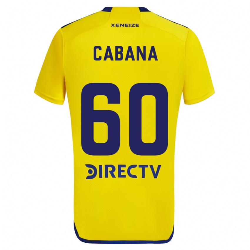 Kinder Juan Pablo Cabana #60 Gelb Blau Auswärtstrikot Trikot 2024/25 T-Shirt