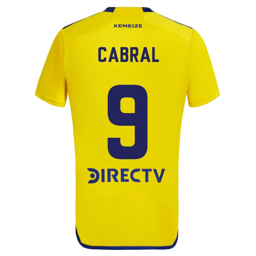 Kinder Bruno Cabral #9 Gelb Blau Auswärtstrikot Trikot 2024/25 T-Shirt