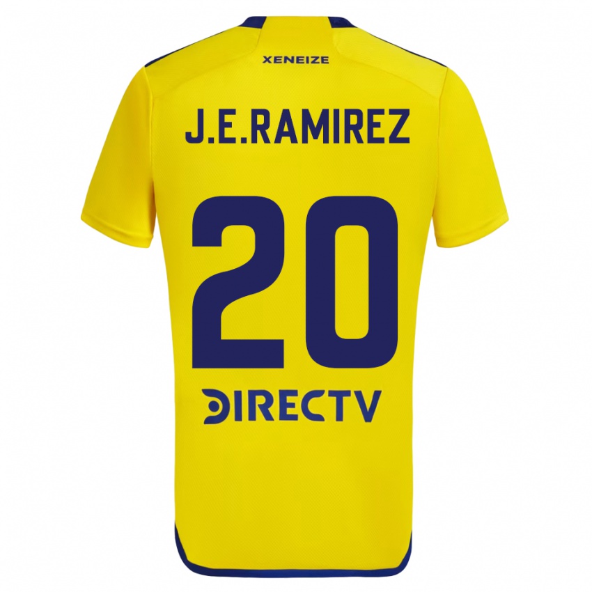 Kinder Juan Edgardo Ramirez #20 Gelb Blau Auswärtstrikot Trikot 2024/25 T-Shirt