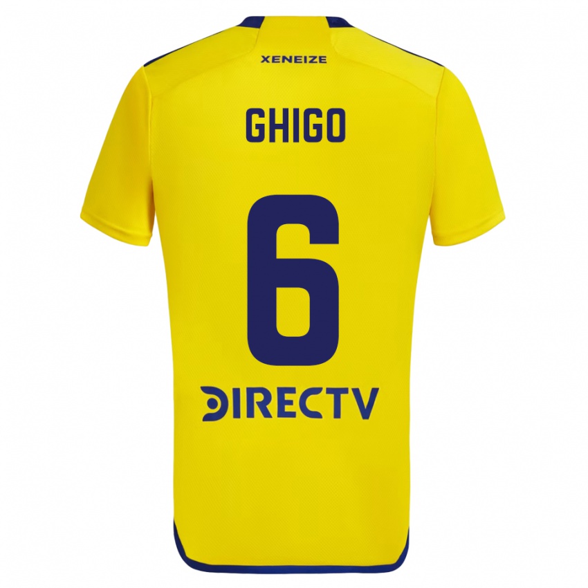 Kinder Cecilia Ghigo #6 Gelb Blau Auswärtstrikot Trikot 2024/25 T-Shirt