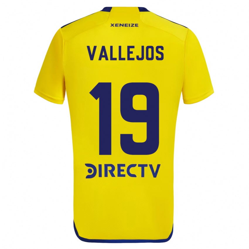 Kinder Fabiana Vallejos #19 Gelb Blau Auswärtstrikot Trikot 2024/25 T-Shirt