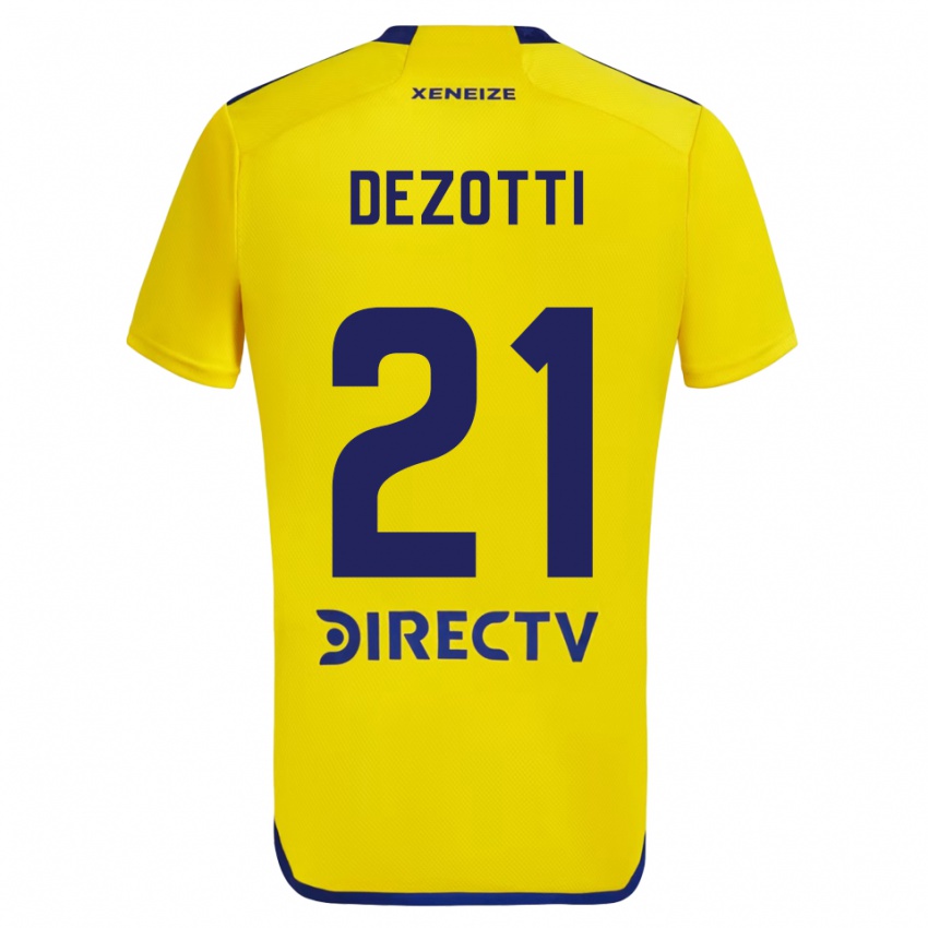 Kinder Martina Dezotti #21 Gelb Blau Auswärtstrikot Trikot 2024/25 T-Shirt