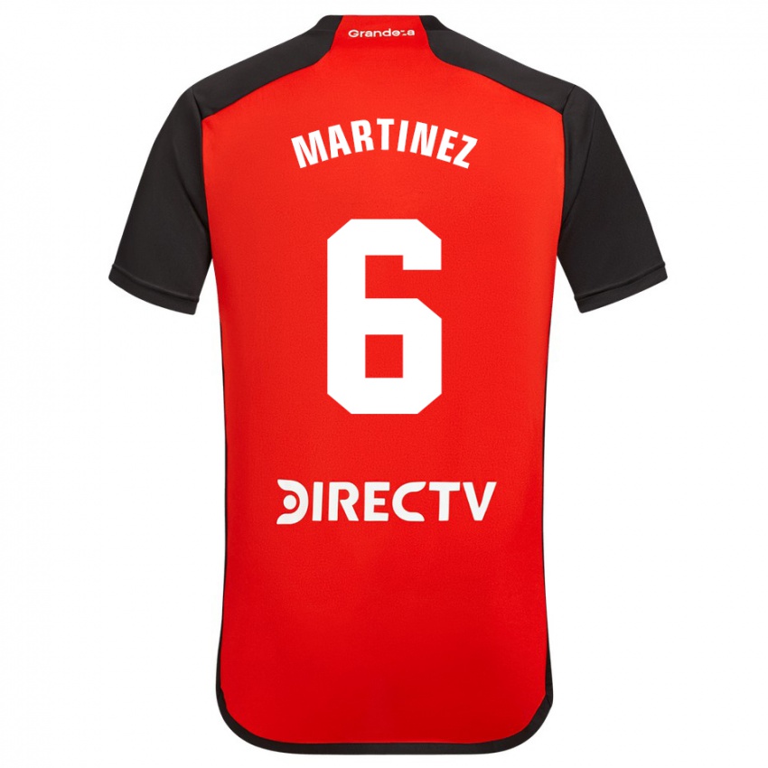 Kinder David Martinez #6 Rot Schwarz Weiß Auswärtstrikot Trikot 2024/25 T-Shirt