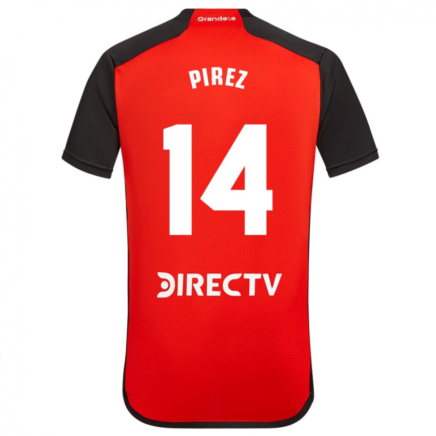 Kinder Leandro González Pírez #14 Rot Schwarz Weiß Auswärtstrikot Trikot 2024/25 T-Shirt