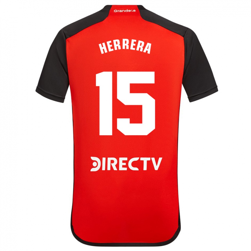 Kinder Andrés Herrera #15 Rot Schwarz Weiß Auswärtstrikot Trikot 2024/25 T-Shirt