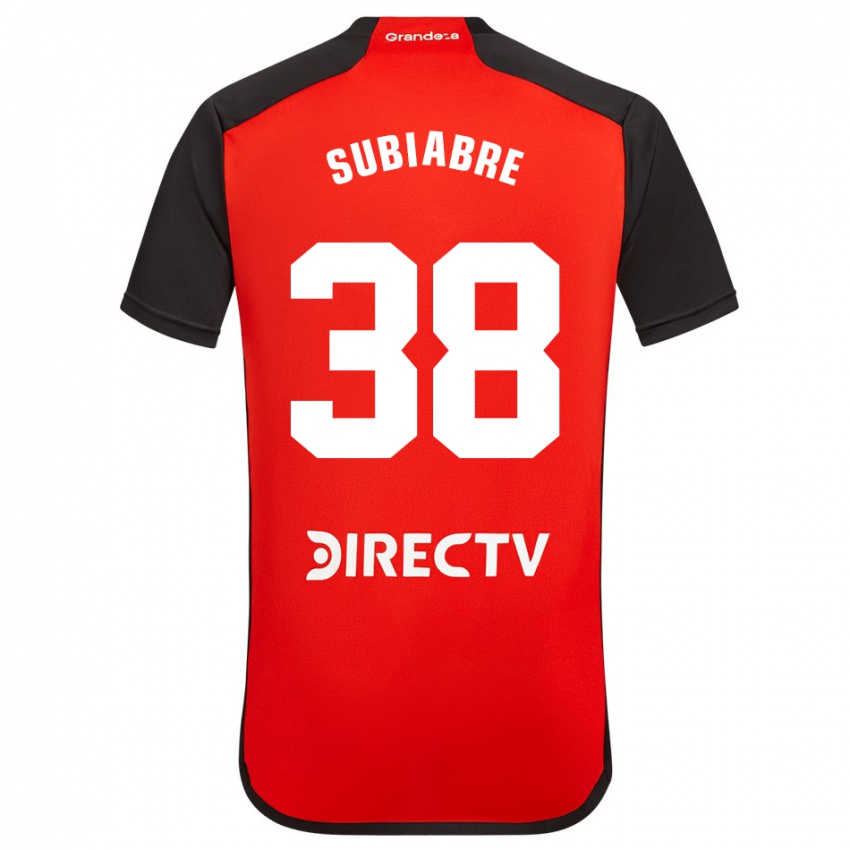 Kinder Ian Subiabre #38 Rot Schwarz Weiß Auswärtstrikot Trikot 2024/25 T-Shirt