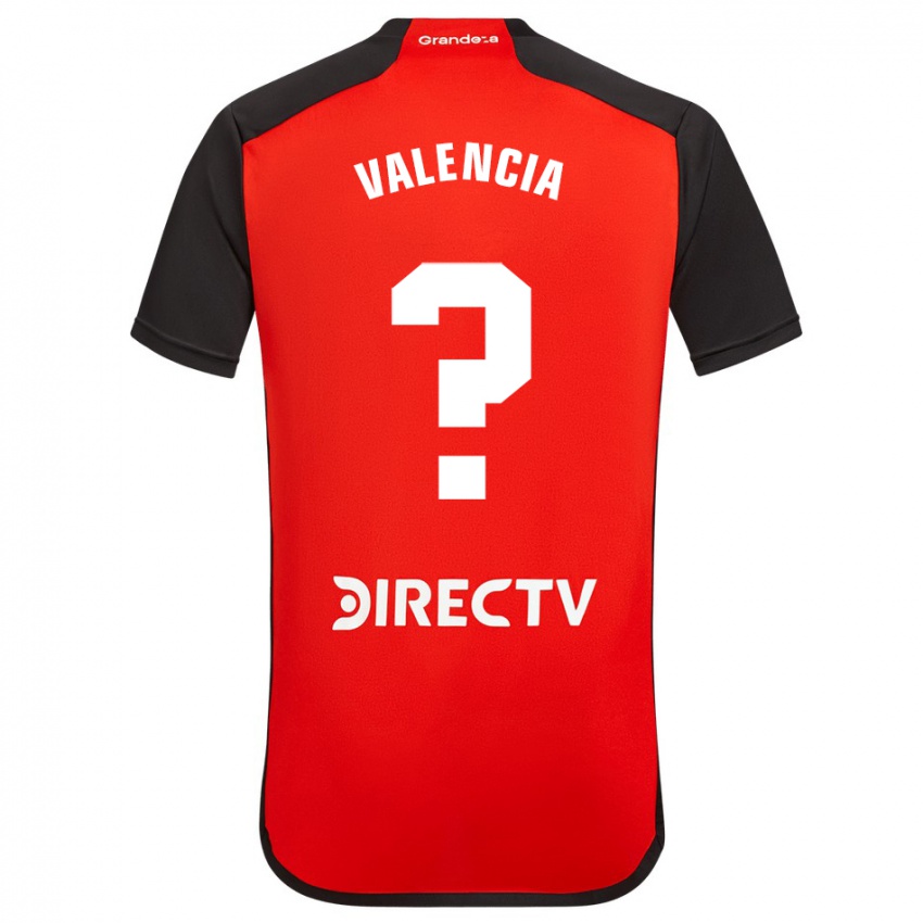 Kinder Oswaldo Valencia #0 Rot Schwarz Weiß Auswärtstrikot Trikot 2024/25 T-Shirt