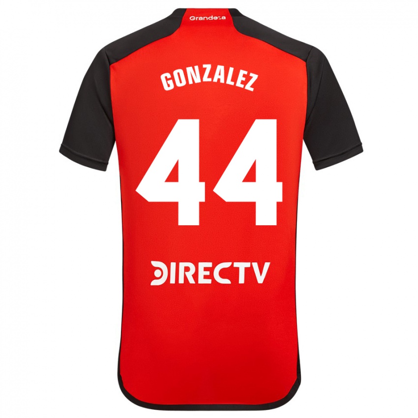 Kinder Alexis González #44 Rot Schwarz Weiß Auswärtstrikot Trikot 2024/25 T-Shirt