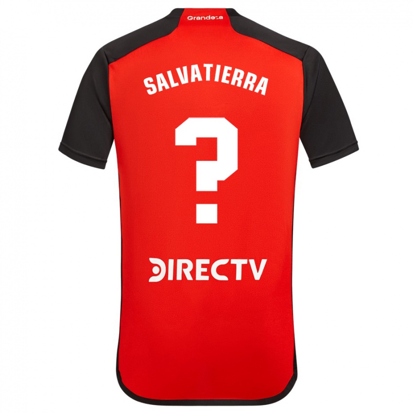 Kinder Thiago Salvatierra #0 Rot Schwarz Weiß Auswärtstrikot Trikot 2024/25 T-Shirt