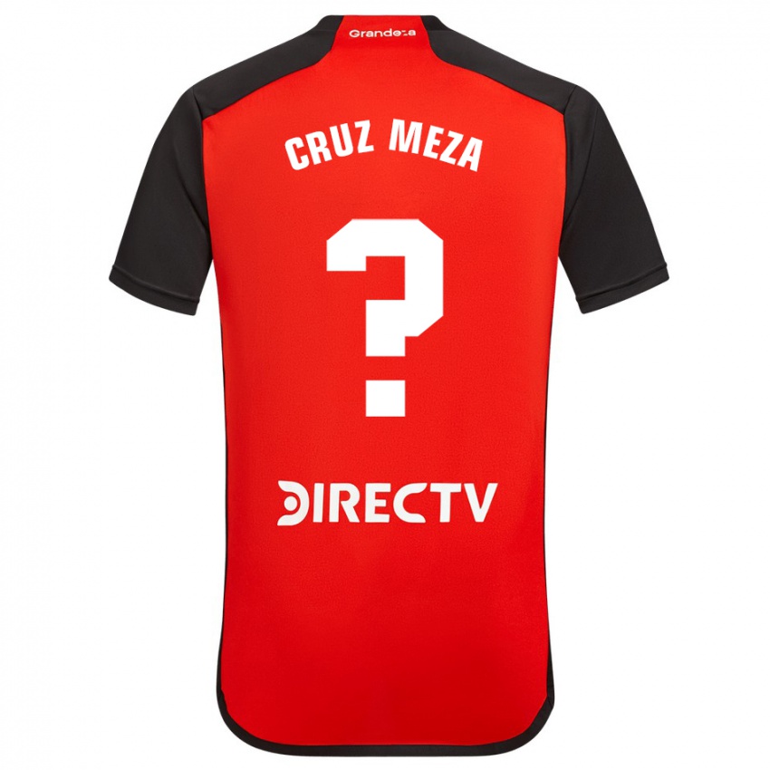 Kinder Juan Cruz Meza #0 Rot Schwarz Weiß Auswärtstrikot Trikot 2024/25 T-Shirt