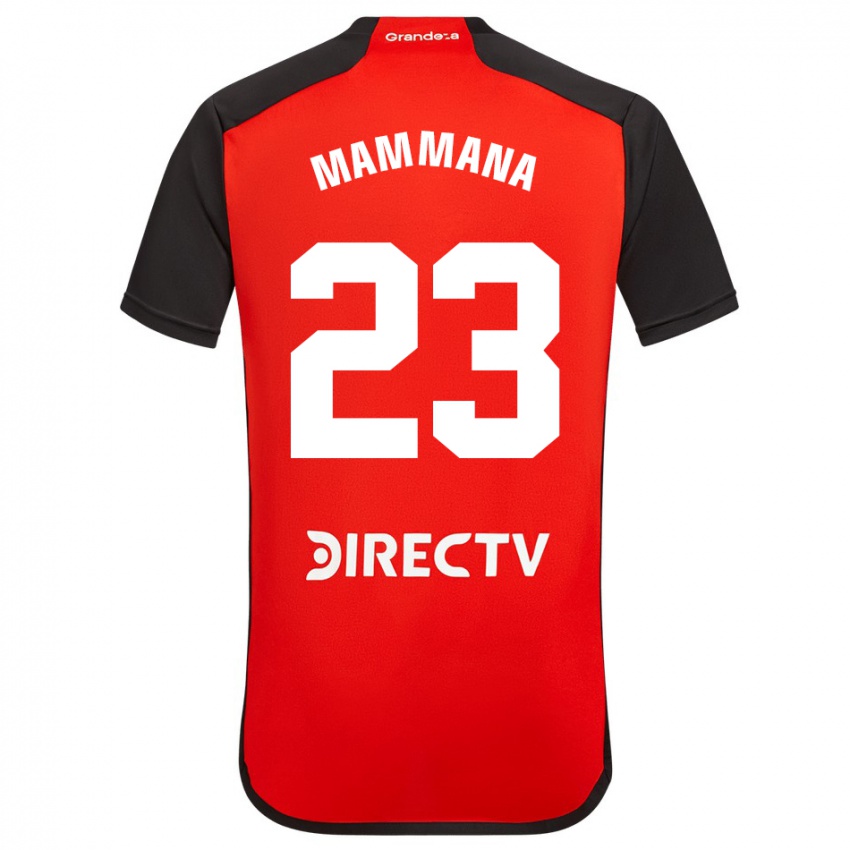 Kinder Emanuel Mammana #23 Rot Schwarz Weiß Auswärtstrikot Trikot 2024/25 T-Shirt