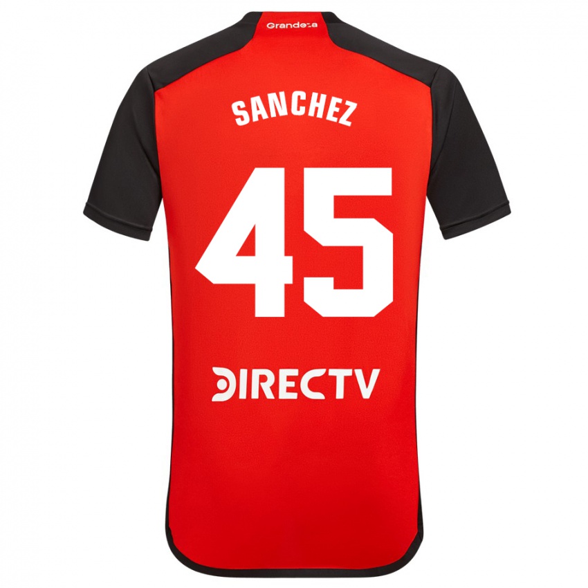 Kinder Sebastián Sánchez #45 Rot Schwarz Weiß Auswärtstrikot Trikot 2024/25 T-Shirt