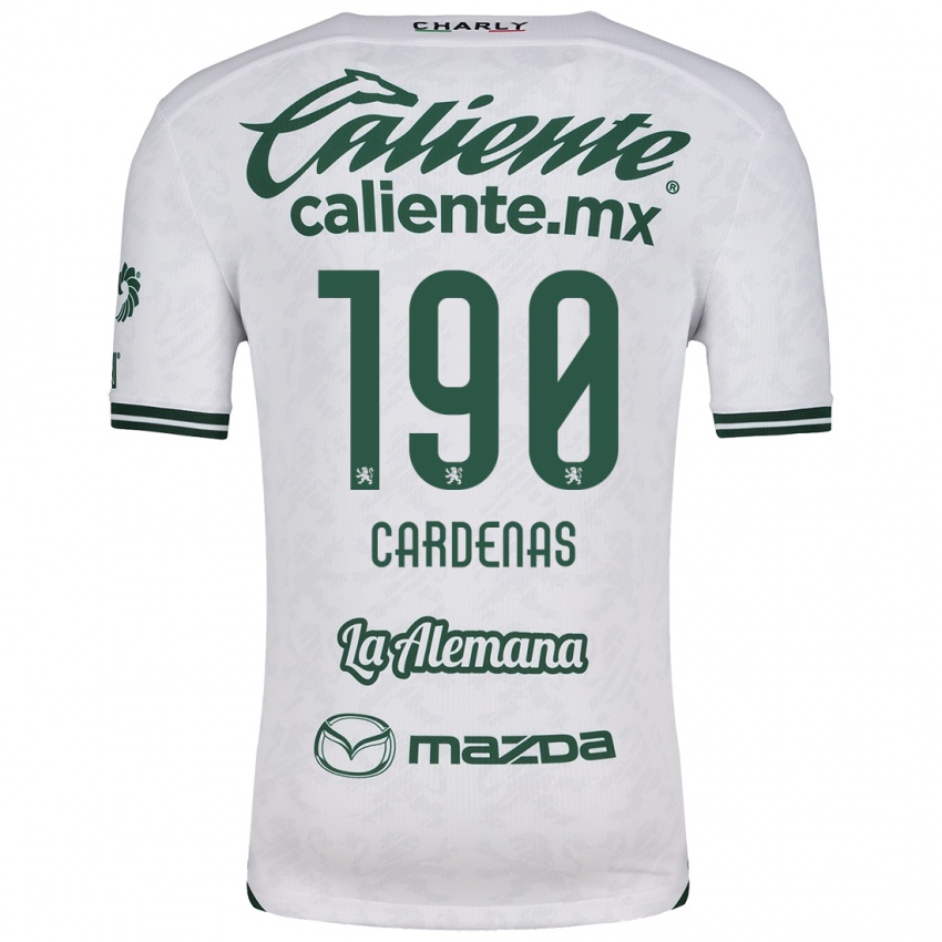 Kinder Emilio Cárdenas #190 Weiß Grün Auswärtstrikot Trikot 2024/25 T-Shirt