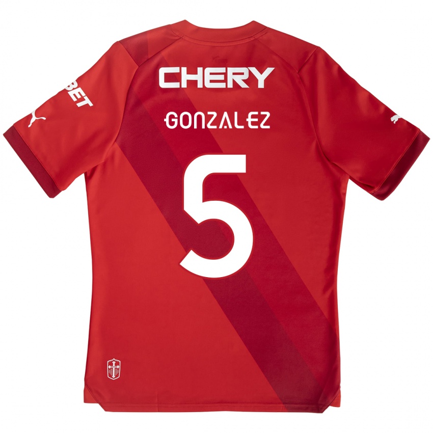 Kinder Daniel González #5 Rot-Weiss Auswärtstrikot Trikot 2024/25 T-Shirt