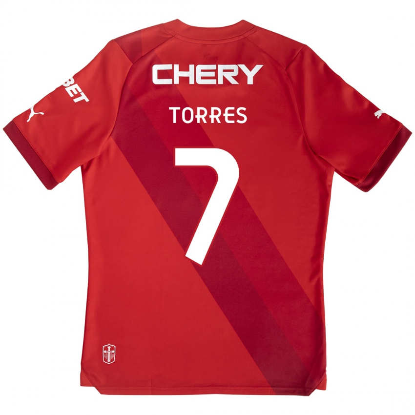 Kinder Joaquín Torres #7 Rot-Weiss Auswärtstrikot Trikot 2024/25 T-Shirt