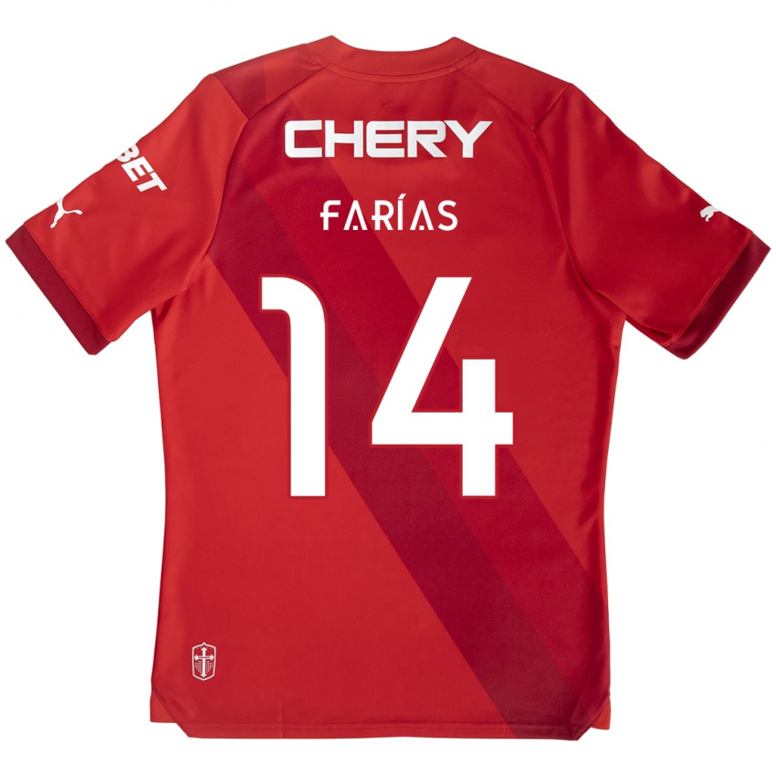 Kinder Agustín Farías #14 Rot-Weiss Auswärtstrikot Trikot 2024/25 T-Shirt