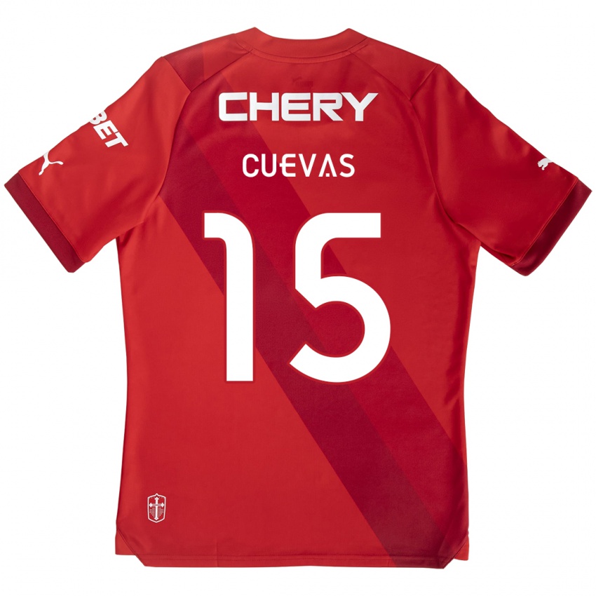 Kinder Cristian Cuevas #15 Rot-Weiss Auswärtstrikot Trikot 2024/25 T-Shirt