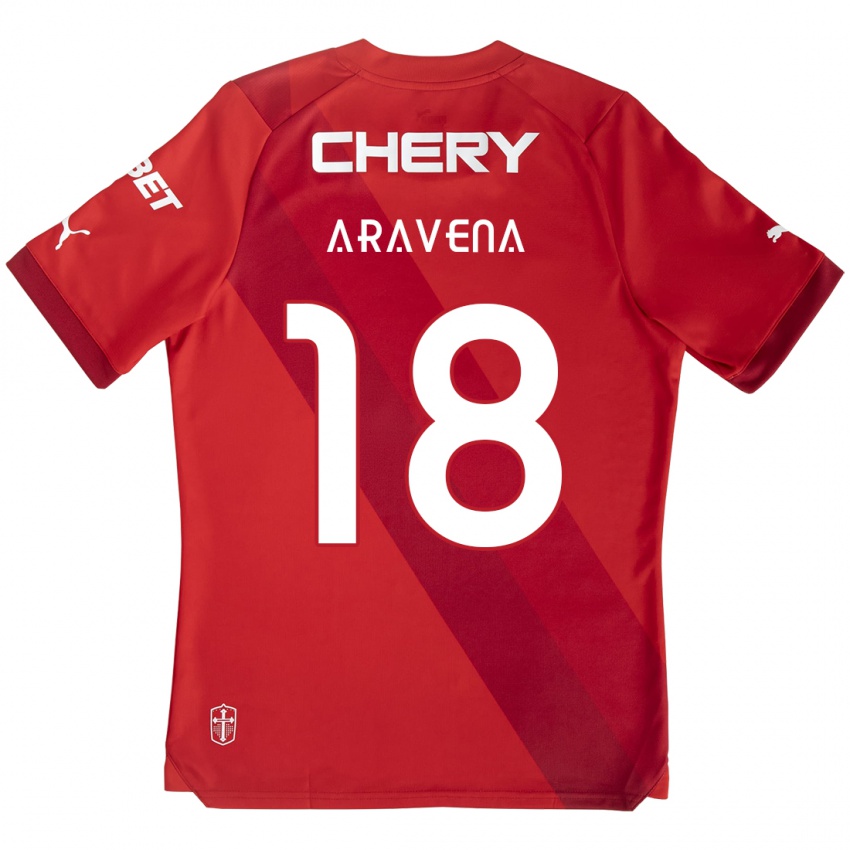 Kinder Alexander Aravena #18 Rot-Weiss Auswärtstrikot Trikot 2024/25 T-Shirt