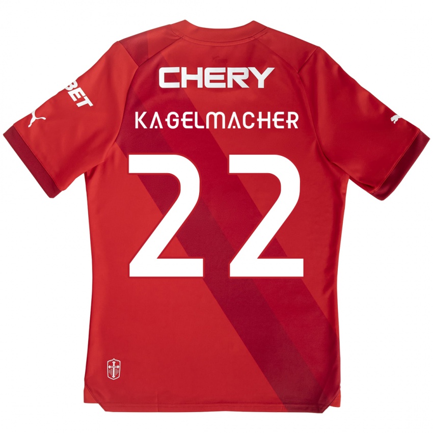 Kinder Gary Kagelmacher #22 Rot-Weiss Auswärtstrikot Trikot 2024/25 T-Shirt