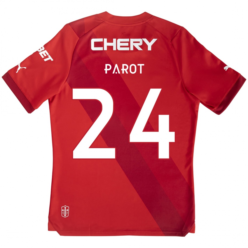 Kinder Alfonso Parot #24 Rot-Weiss Auswärtstrikot Trikot 2024/25 T-Shirt