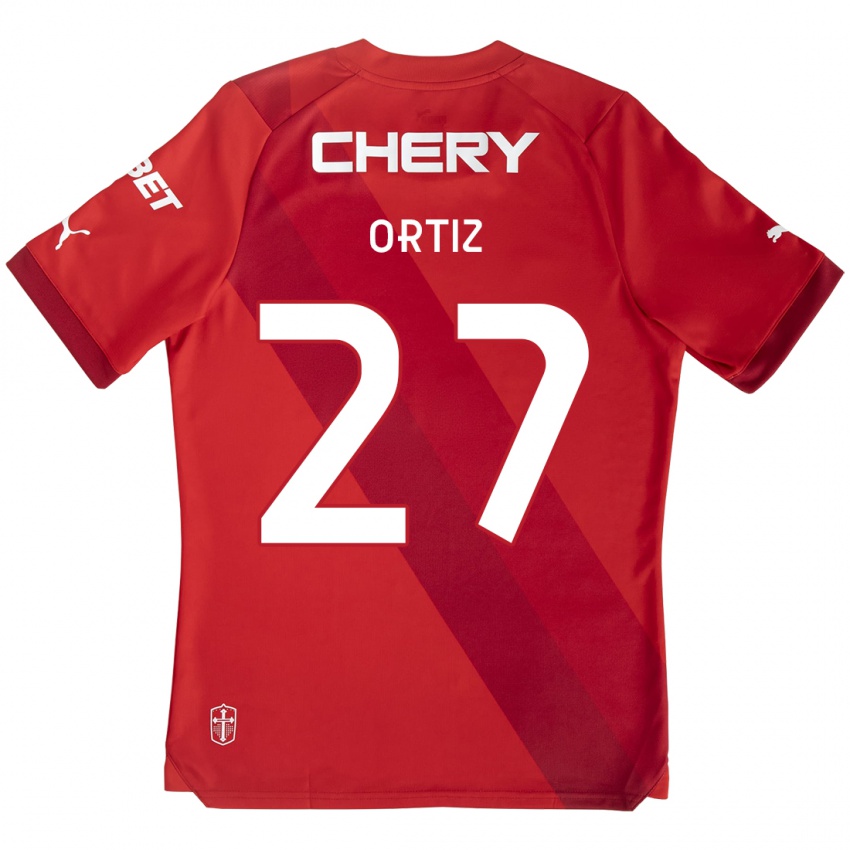 Kinder Jorge Ortiz #27 Rot-Weiss Auswärtstrikot Trikot 2024/25 T-Shirt