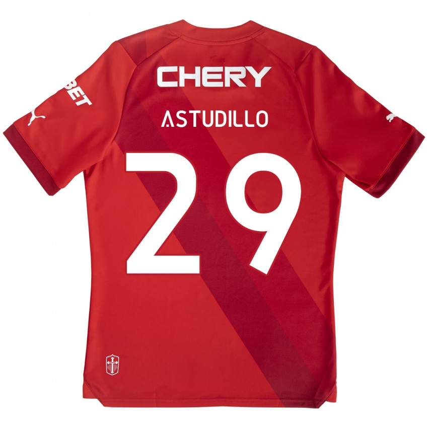 Kinder Aaron Astudillo #29 Rot-Weiss Auswärtstrikot Trikot 2024/25 T-Shirt