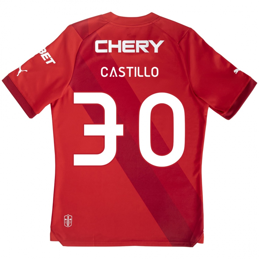 Kinder Nicolas Castillo #30 Rot-Weiss Auswärtstrikot Trikot 2024/25 T-Shirt