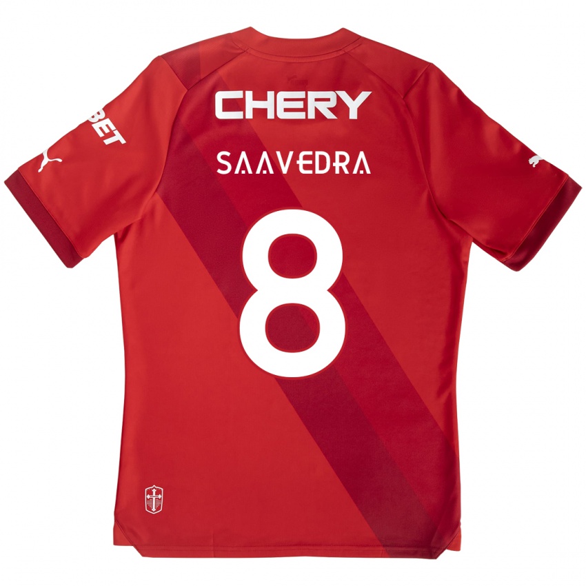 Kinder Ignacio Saavedra #8 Rot-Weiss Auswärtstrikot Trikot 2024/25 T-Shirt