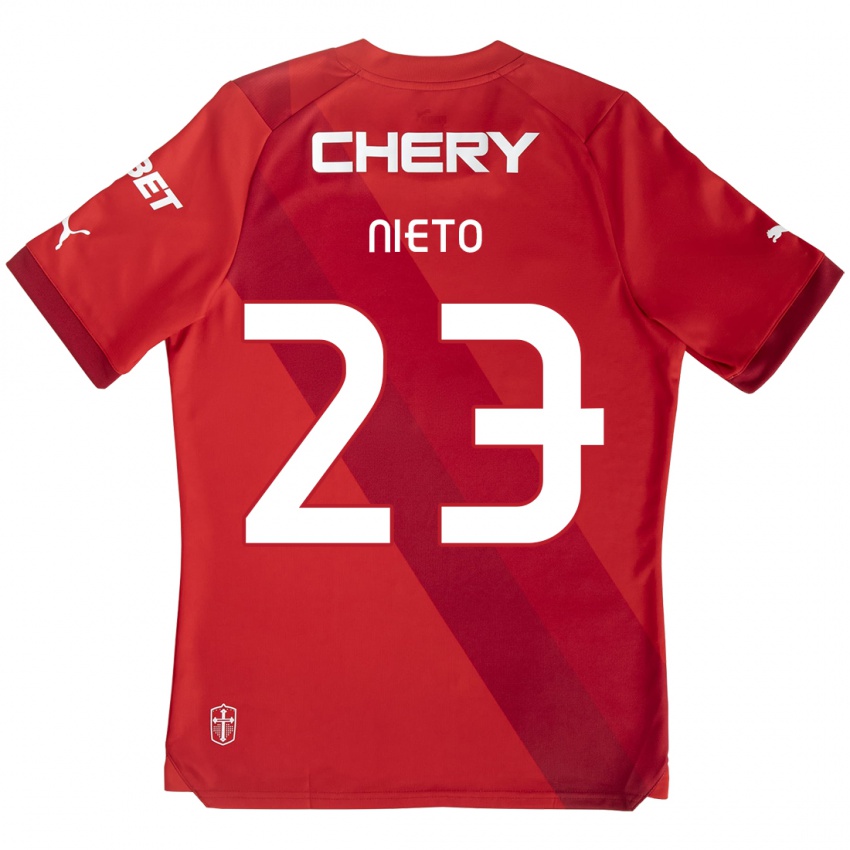 Kinder Byron Nieto #23 Rot-Weiss Auswärtstrikot Trikot 2024/25 T-Shirt